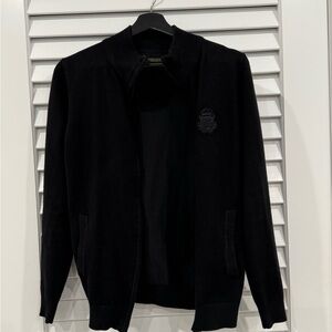 Elegant Black Zip-Up Sweater for Men